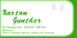 marton gunther business card