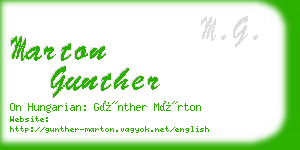 marton gunther business card